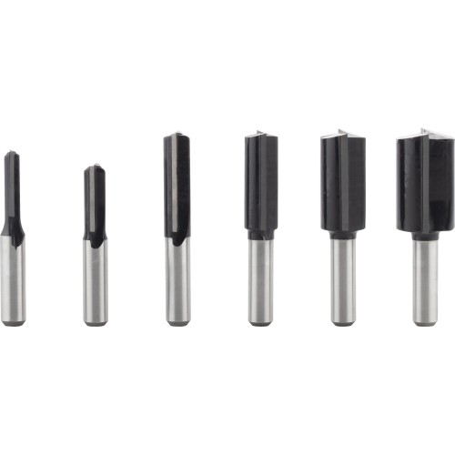 Set de brocas fresadoras rectas PRO, vástago de 8 mm, 6 unidades