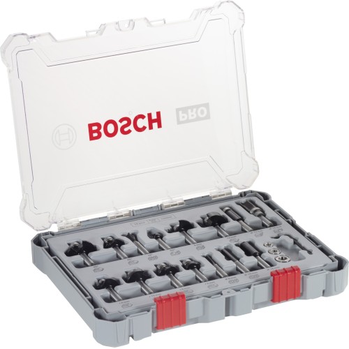 Set mixto de brocas fresadoras PRO, vástago de 8 mm, 15 unidades