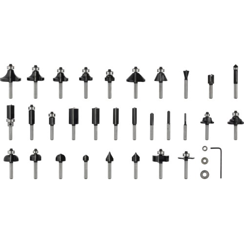 Set mixto de brocas fresadoras PRO, vástago de 6 mm, 30 unidades