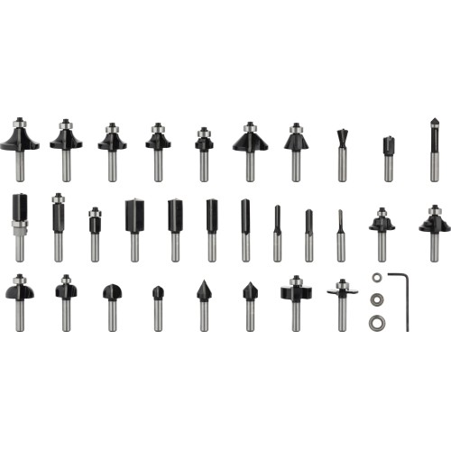 Set mixto de brocas fresadoras PRO, vástago de 8 mm, 30 unidades