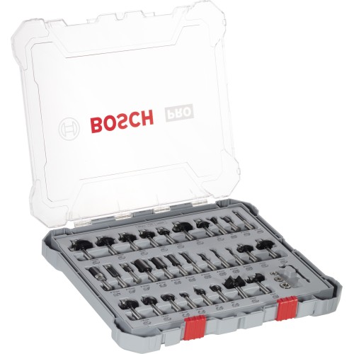 Set mixto de brocas fresadoras PRO, vástago de 8 mm, 30 unidades