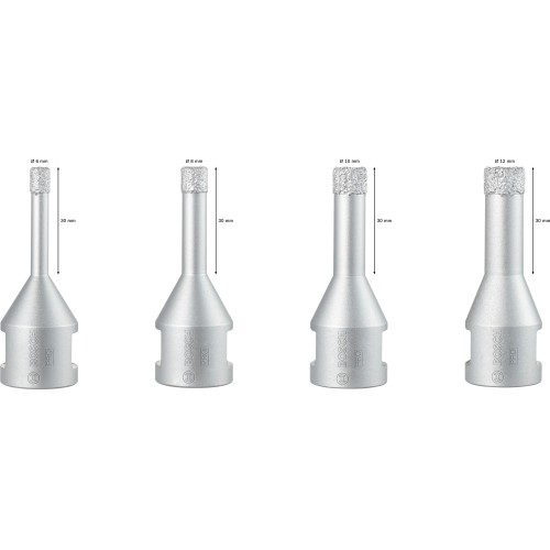 Set de coronas PRO Ceramic dry M14, 6 x 30, 8 x 30, 10 x 30, 12 x 30 mm, 4 unidades