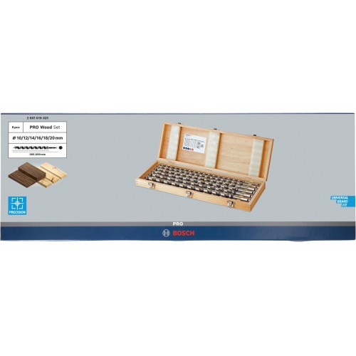 Set de brocas salomónicas PRO Wood, L450, 6 unidades