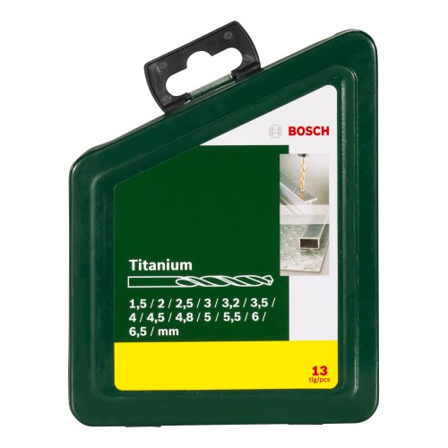 Set con 13 brocas HSS-TiN para metal