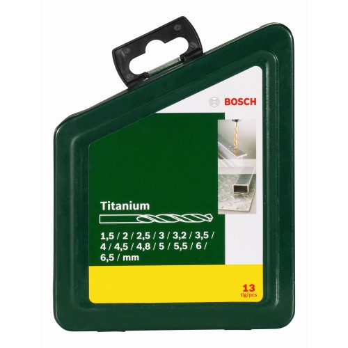 Set con 13 brocas HSS-TiN para metal