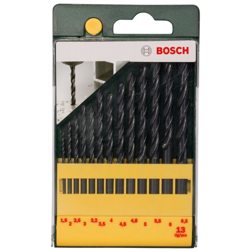 Set con 13 brocas HSS-R para metal