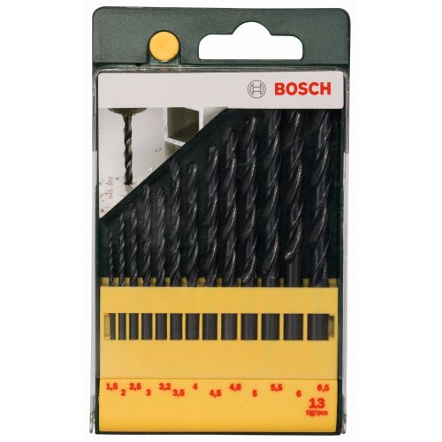 Set con 13 brocas HSS-R para metal