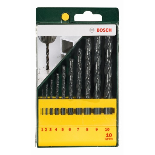 Set con 10 brocas HSS-R para metal