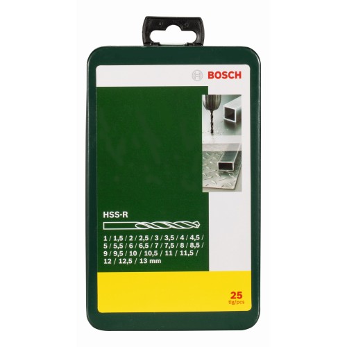 Set con 25 brocas HSS-R para metal