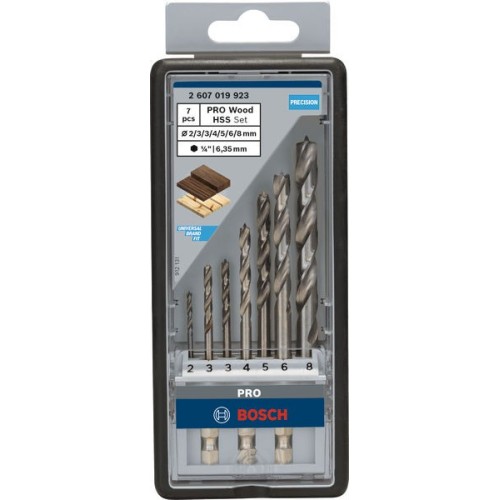 Sets de brocas para madera PRO Wood HSS, 7 uds.