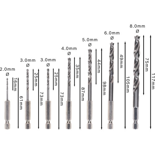 Sets de brocas para madera PRO Wood HSS, 7 uds.