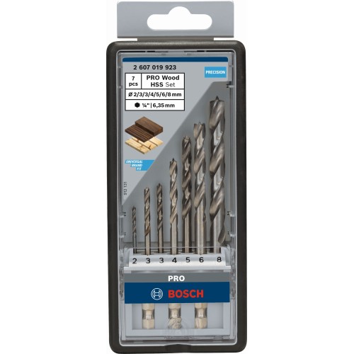 Sets de brocas para madera PRO Wood HSS, 7 uds.
