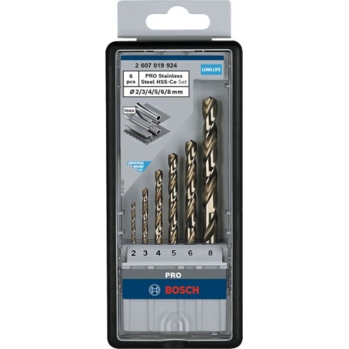 Set de brocas PRO Stainless Steel HSS-Co, 6 uds.