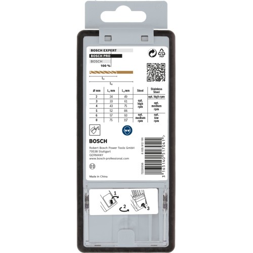 Set de brocas PRO Stainless Steel HSS-Co, 6 uds.