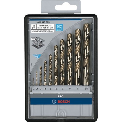 Set de brocas PRO Stainless Steel HSS-Co, 10 uds.