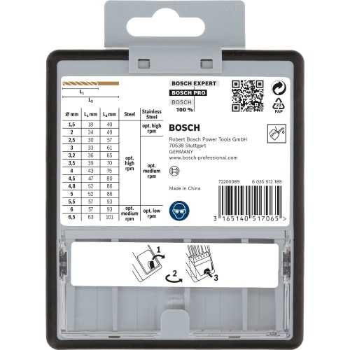 Set de brocas PRO Stainless Steel HSS-Co, 13 uds.