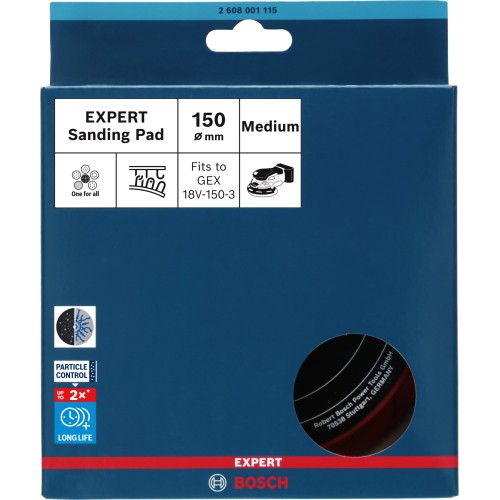 Plato de lija EXPERT Multihole, mediano, 150 mm, GEX 18V-150-3