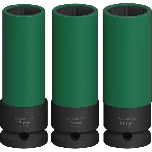 Set de llaves PRO Impact, fundas de PET, 1/2", muy profundas, 3 uds.