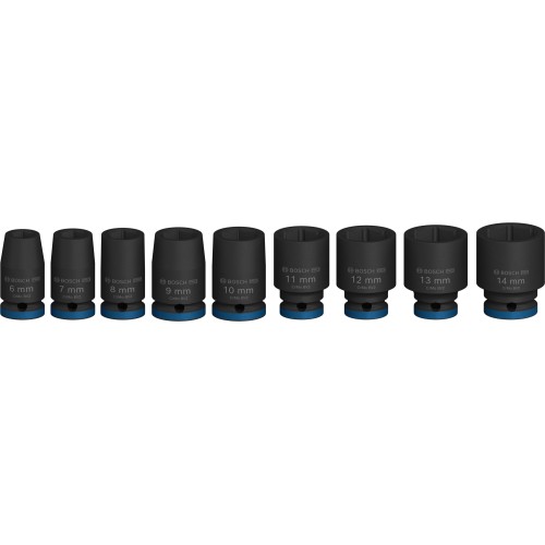 PRO Impact Socket Set, 1/4", estándar, 9 unidades