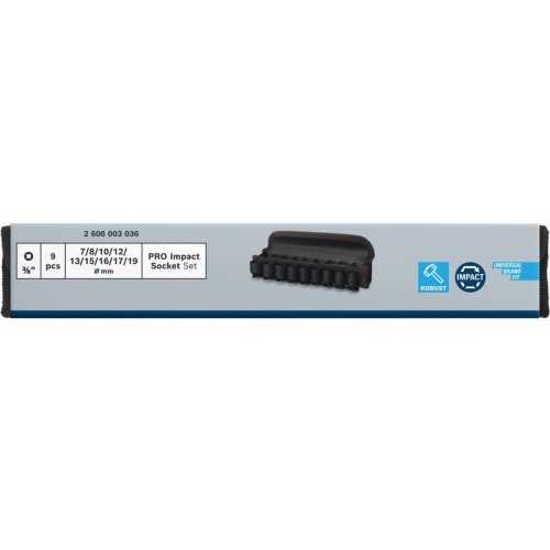 PRO Impact Socket Set, 3/8", estándar, 9 unidades