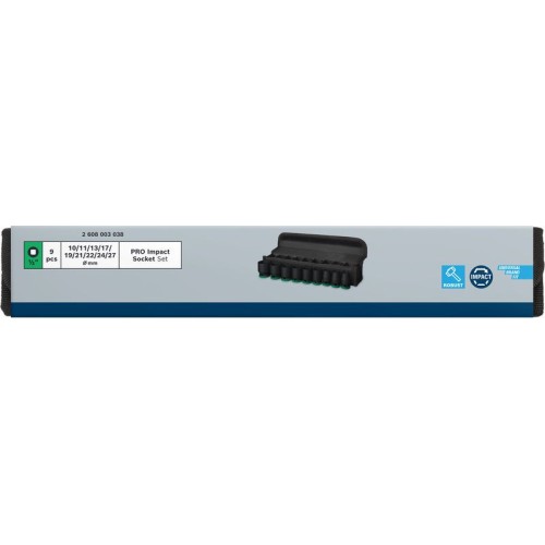 PRO Impact Socket Set, 1/2", estándar, 9 unidades