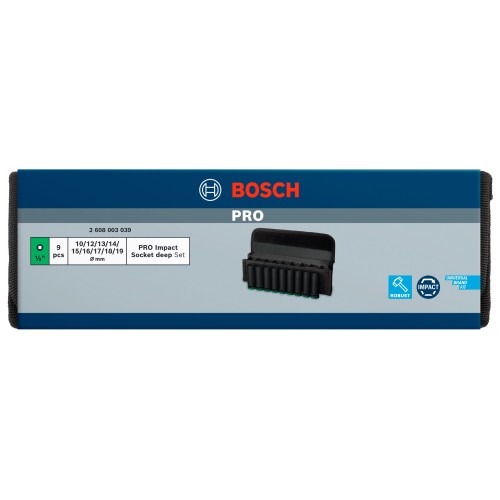 PRO Impact Socket Set, 1/2", profundo, 9 unidades
