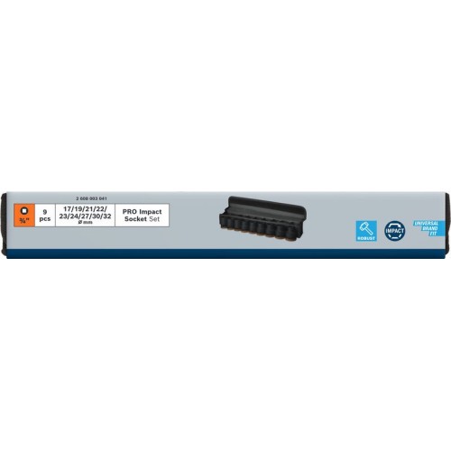PRO Impact Socket Set, 3/4", estándar, 9 unidades
