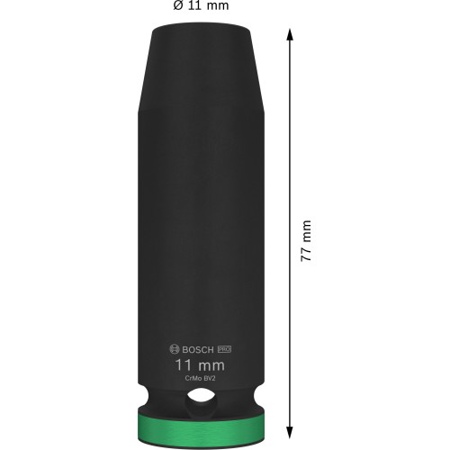 PRO Impact Socket, 1/2", 11 mm, profundo