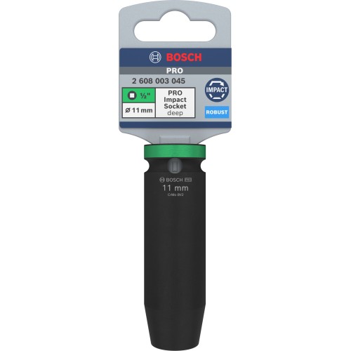 PRO Impact Socket, 1/2", 11 mm, profundo