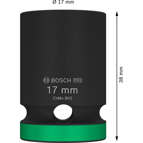 PRO Impact Socket, 1/2", 17 mm, estándar