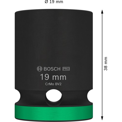 PRO Impact Socket, 1/2", 19 mm, estándar