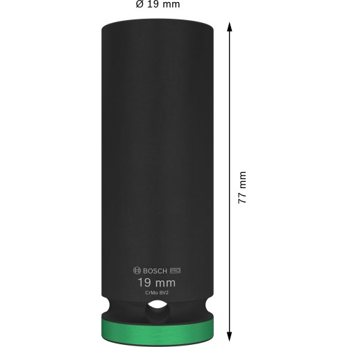 PRO Impact Socket, 1/2", 19 mm, profundo