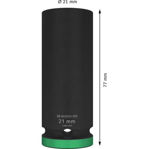 PRO Impact Socket, 1/2", 21 mm, profundo