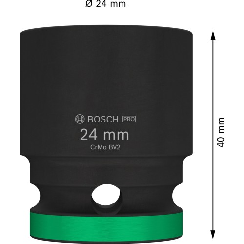 PRO Impact Socket, 1/2", 24 mm, estándar