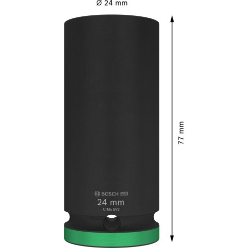 PRO Impact Socket, 1/2", 24 mm, profundo