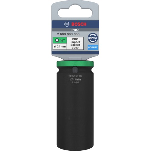 PRO Impact Socket, 1/2", 24 mm, profundo