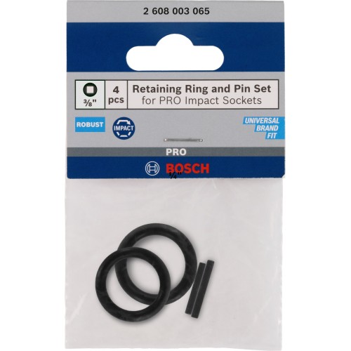 Retaining Ring and Pin Set for PRO Impact Socket, 3/8", 4 uds.