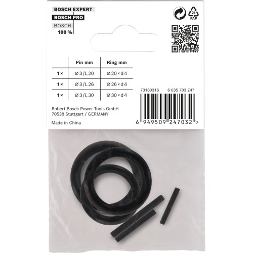 Retaining Ring and Pin Set for PRO Impact Socket, 1/2", 6 uds.