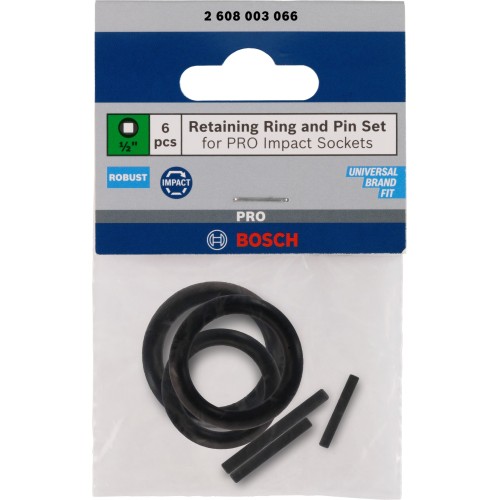 Retaining Ring and Pin Set for PRO Impact Socket, 1/2", 6 uds.