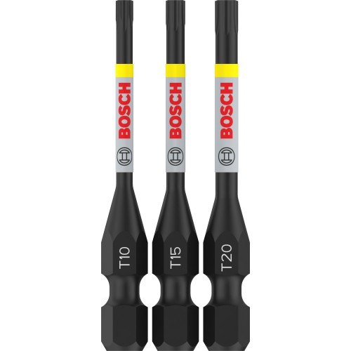 Puntas PRO T Impact, T10, T15, T20, 55 mm, 3 unidades