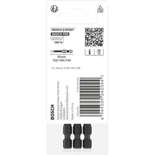 Puntas PRO T Impact, T25, T30, T40, 55 mm, 3 uds.