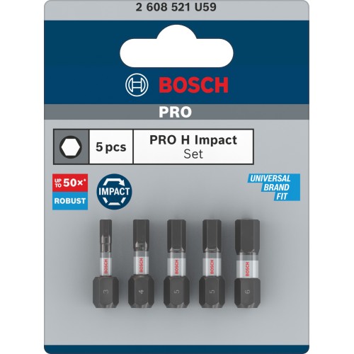 Puntas PRO H Impact, H3, H4, H5 (2 uds.), H6, 25 mm, 5 uds.