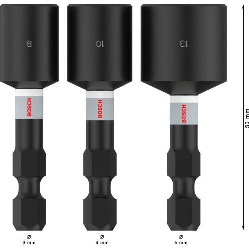 PRO Nutsetter Impact, 8 x 50, 10 x 50, 13 x 50 mm, 3 unidades