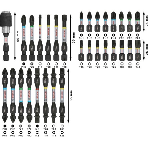 Set de puntas de atornillar PRO Impact, expositor, 6 x 31 uds.