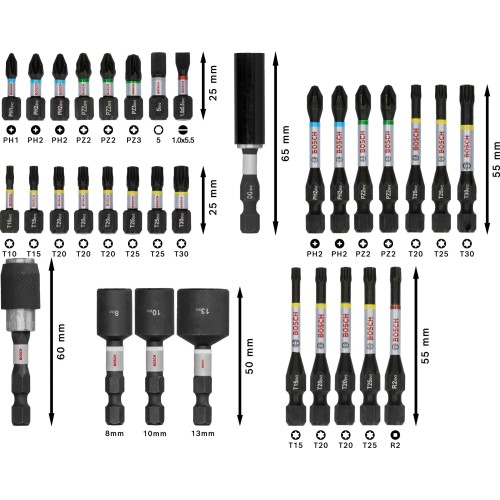 Set de puntas de atornillar PRO Impact, 33 unidades