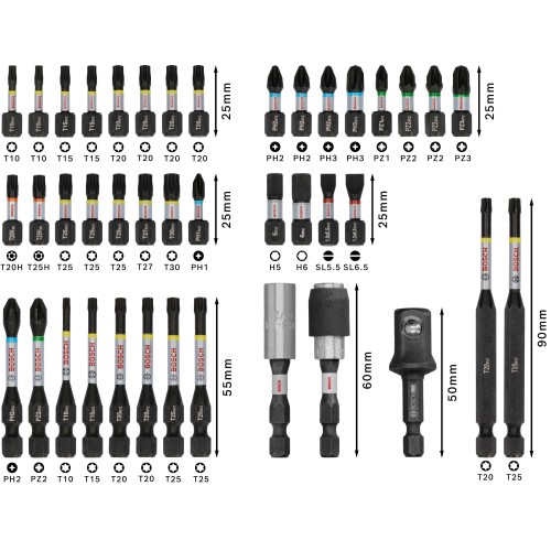 Set de puntas de atornillar PRO Impact, 41 unidades