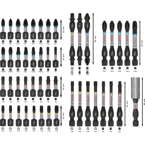 Set de puntas de atornillar PRO Impact, 48 unidades