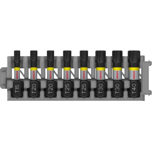 PRO Torx Impact Bit, T15, T20(x2), T25(x2), T30(x2), T40, 25 mm, 8 unidades