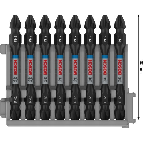 Punta doble PRO Impact con índice Pick and Click, PH2, 65 mm, 8 uds.