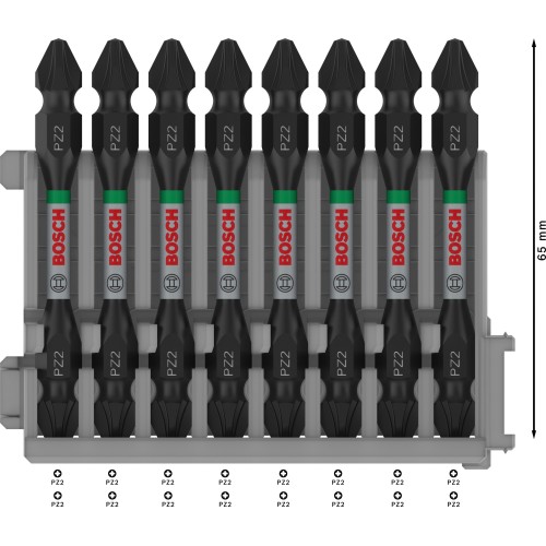 Punta doble PRO Impact con índice Pick and Click, PZ2, 65 mm, 8 uds.